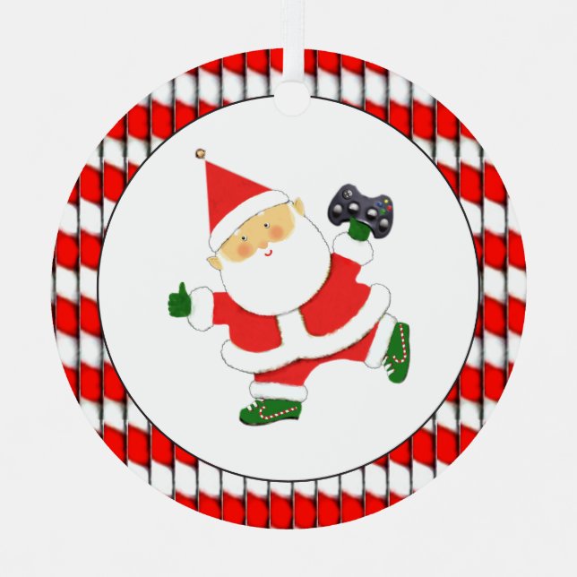 Video Gamer Christmas Collectible Metal Tree Decoration (Front)