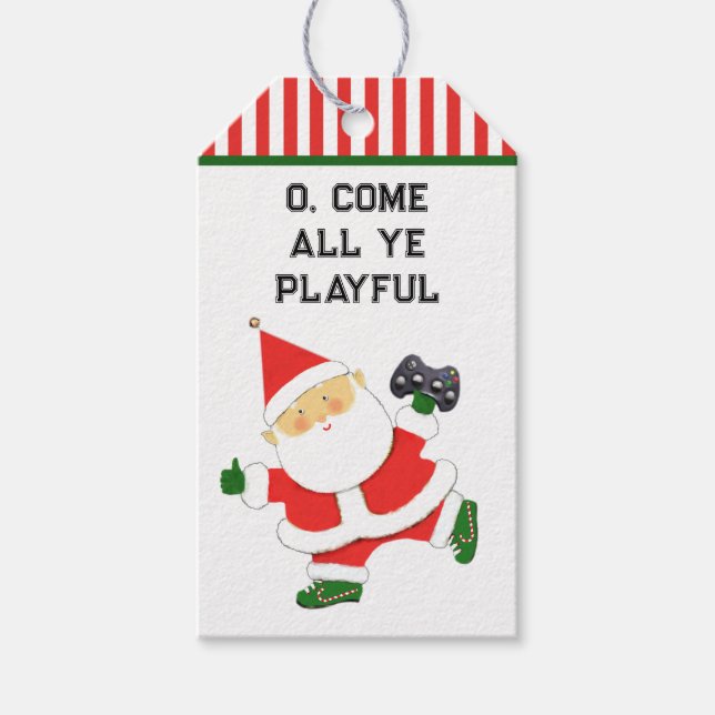 Video Gamer Christmas Holiday Gift Tags (Front)