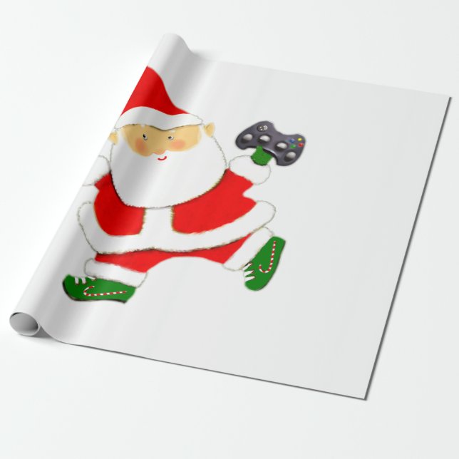 Video Gamer Christmas wrapping paper (Unrolled)