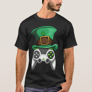 Video Gamer Controller Leprechaun Hat St. Patricks T-Shirt