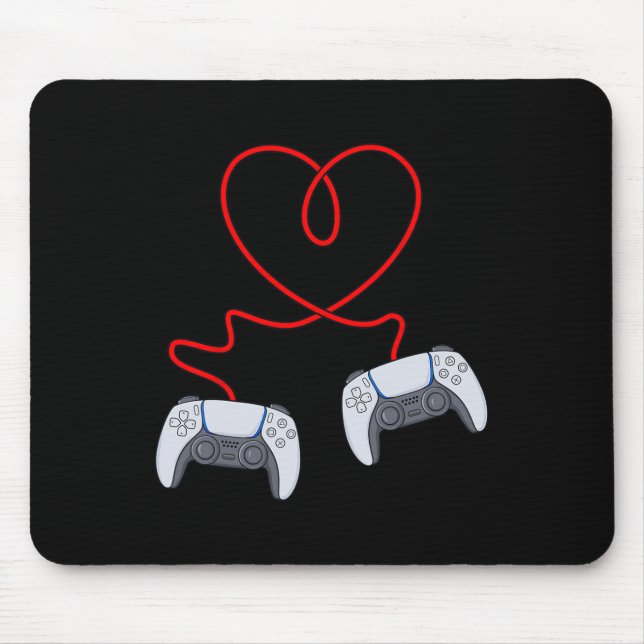 Video Gamer Controllers Valentines Day Heart Boys  Mouse Mat (Front)