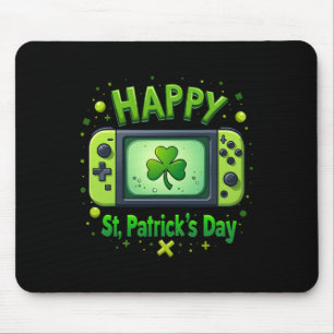 Video Gamer Funny Shamrock Happy St Patrick's Day  Mouse Mat