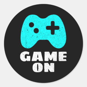 Video Gamer Game On Shirt Gift For Boys And Men Classic Round Sticker