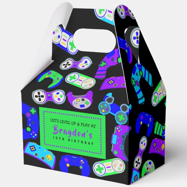 VIDEO GAMER GAMING Kids Birthday Party Favour Box (Back)