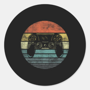 Video Gamer Gifts Funny Retro Video Game Controlle Classic Round Sticker