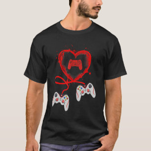 Video Gamer Heart Controller Valentine's Day Kids T-Shirt