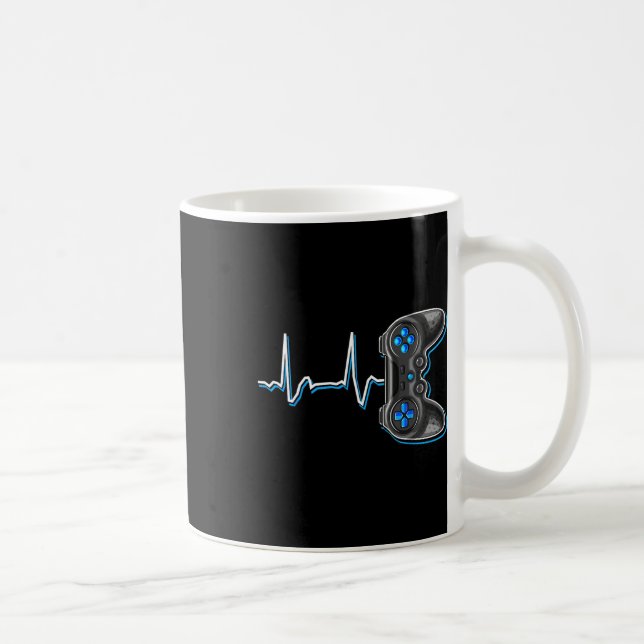 Video Gamer Heartbeat Video Game Controller Gift K Coffee Mug (Right)