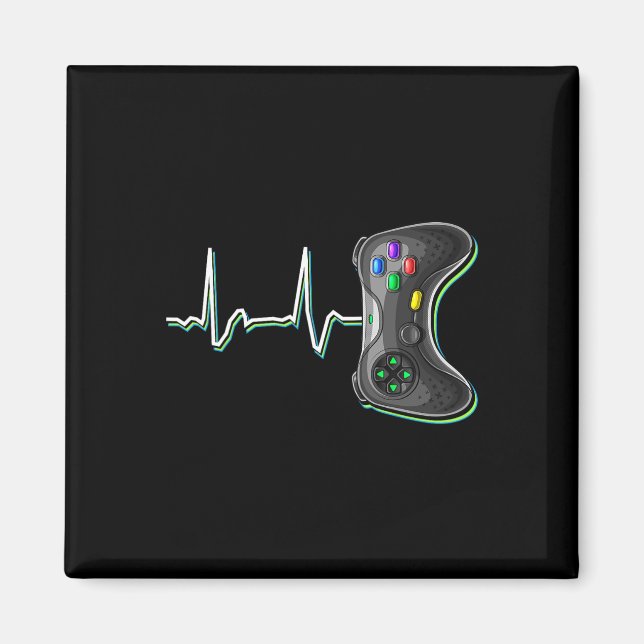 Video Gamer Heartbeat Video Game Controller Gift K Magnet (Front)