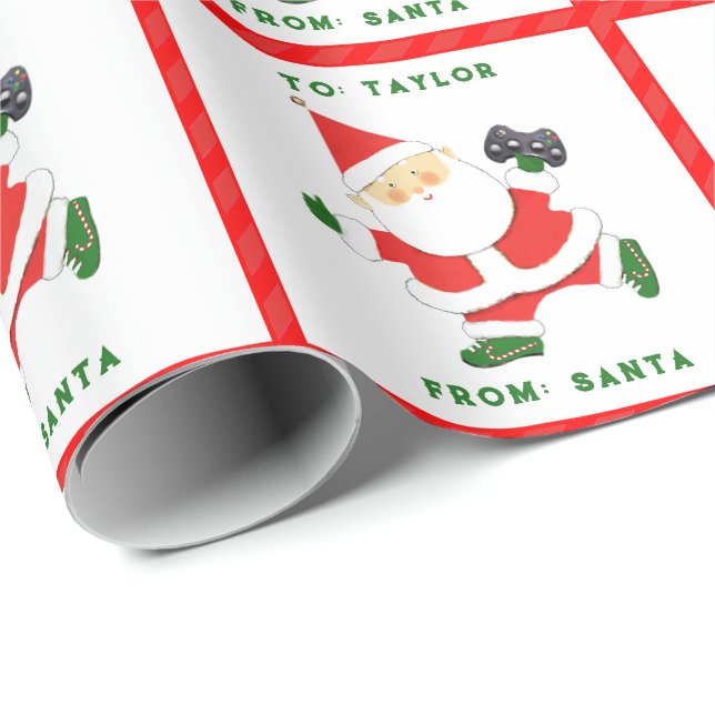 Video Gamer Holiday Gift Wrapping Paper (Roll Corner)