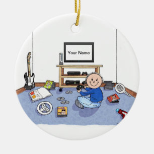 Video Gamer - Male Ceramic Tree Decoration