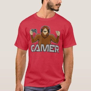 Video Gamer Mens Video Gaming Funny Sasquatch boy T-Shirt