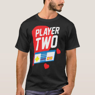Video Gamer Player 2 Funny Gaming Matching Valenti T-Shirt