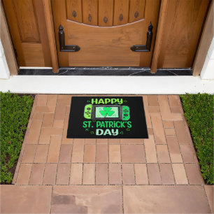 Video Gamer Shamrock Happy St Patricks Day Doormat