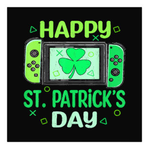 Video Gamer Shamrock Happy St Patricks Day Photo Print