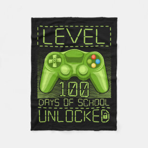 Video Gamer Student 100th Day 100 Days Of School T Fleece Blanket