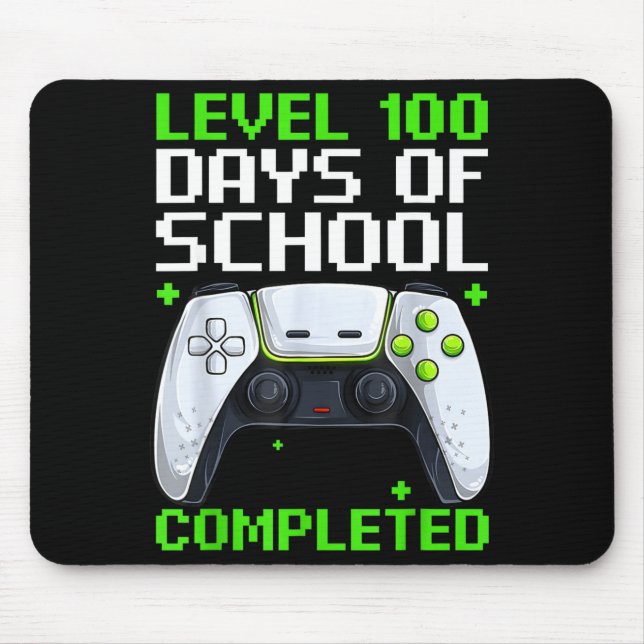 Video Gamer Student 100th Day Teacher 100 Days Of  Mouse Mat (Front)