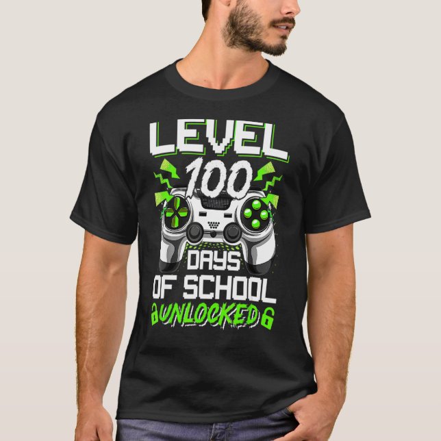Video Gamer Student 100th Day Teacher 100 Days Of  T-Shirt (Front)