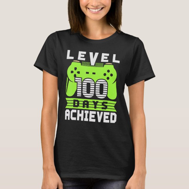 Video Gamer Student 100th Day Teacher 100 Days Of  T-Shirt (Front)