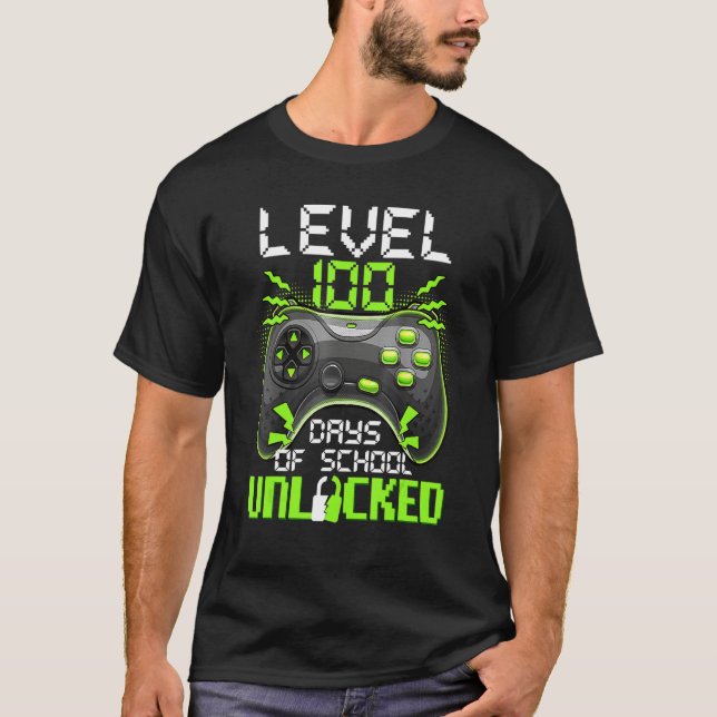 Video Gamer Student 100th Day Teacher 100 Days of  T-Shirt (Front)