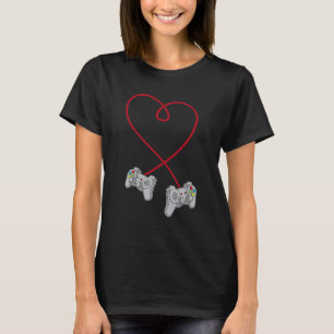 Video Gamer Valentines Day Heart With Controllers T-Shirt