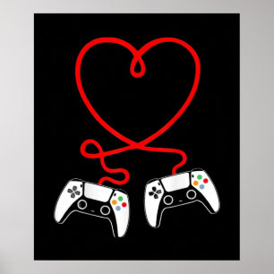 Video Gamer Valentines Day Poster