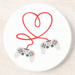 Video Gamer Valentines Day T-Shirt With Controller Coaster