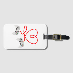 Video Gamer Valentines Day T-Shirt With Controller Luggage Tag