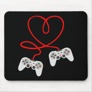 Video Gamer Valentines Day T-Shirt With Controller Mouse Mat