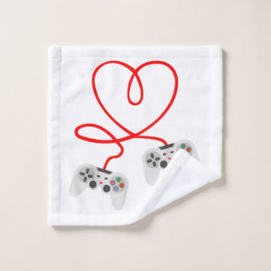 Video Gamer Valentines Day T-Shirt With Controller Wash Cloth