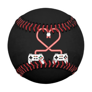 Video Gamer Valentines Day With Controllers Heart  Baseball