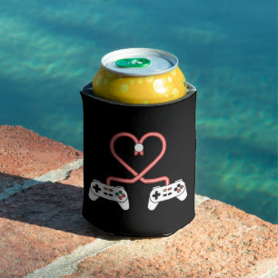 Video Gamer Valentines Day With Controllers Heart  Can Cooler