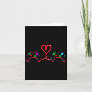 Video Gamer Valentines Day With Controllers Heart  Card