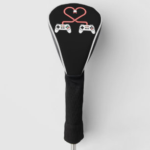 Video Gamer Valentines Day With Controllers Heart Golf Head Cover