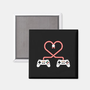 Video Gamer Valentines Day With Controllers Heart Magnet