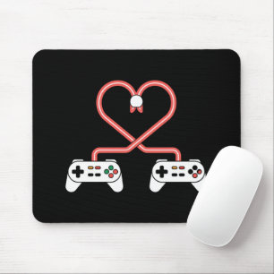 Video Gamer Valentines Day With Controllers Heart Mouse Mat