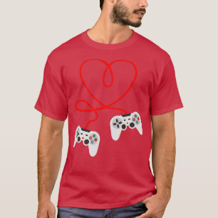 Video Gamer Valentines Day  With Controllers Heart T-Shirt