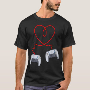 Video Gamer Valentines Day With Controllers Heart T-Shirt