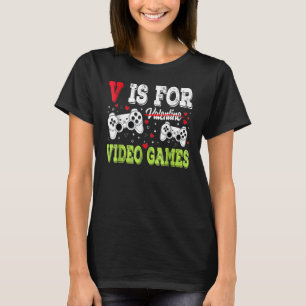 Video Gamer Valentines Day With Controllers Heart T-Shirt