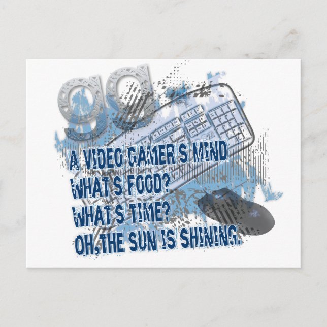 Video Gamers Mind - GG - Keyboard - Mouse Postcard (Front)