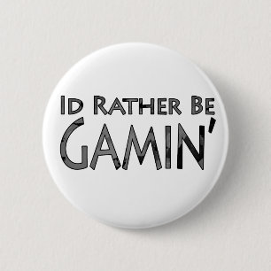 Video Games and Gaming - I'd Rather Be Gaming 6 Cm Round Badge
