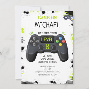 Video Games Birthday  Invitation