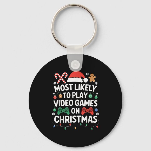 Video Games Christmas Gaming Controller Boys Kids  Key Ring (Front)