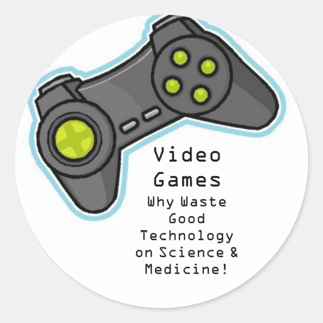 video games classic round sticker (Front)