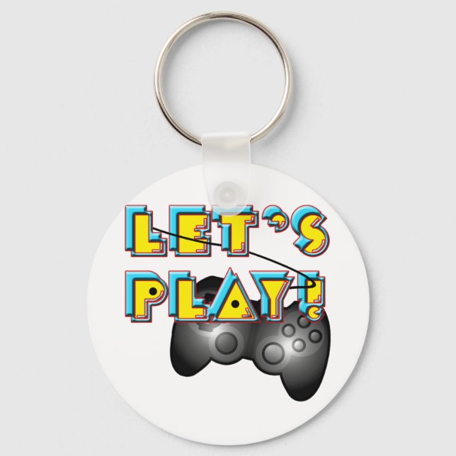 Video Games Day - Let's Play! Key Ring (Front)