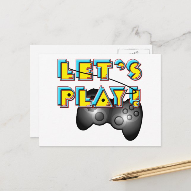 Video Games Day - Let's Play! Postcard (Front/Back In Situ)