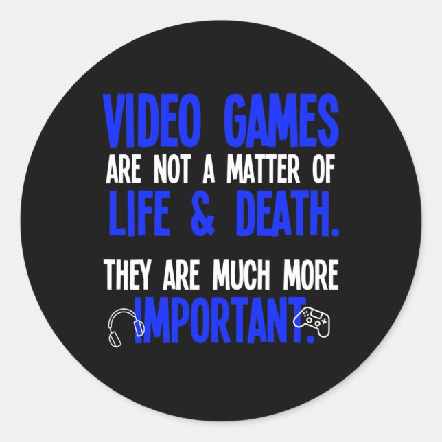 Video Games Funny Pc Console Gamer Geek  Classic Round Sticker (Front)