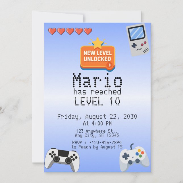 Video Games Invitation (Front)