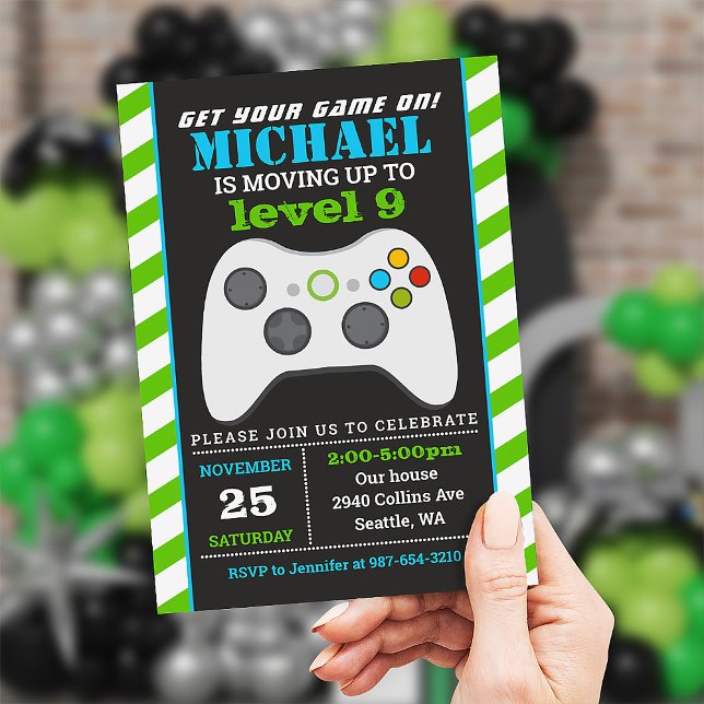 Video games invitation, gaming party birthday invitation (Creator Uploaded)