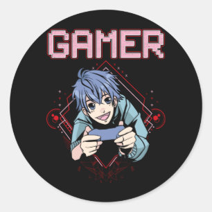 Video Games Kid Anime Cool Console Gaming Classic Round Sticker