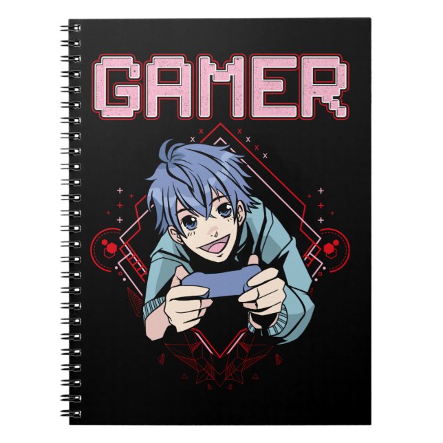 Video Games Kid Anime Cool Console Gaming Notebook (Front)